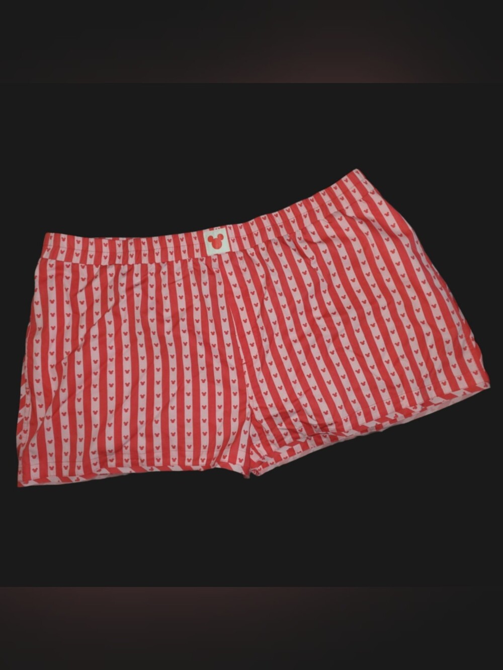 *New with Tag!* Red + pink striped Disney Mickey sleeping shorts with pockets